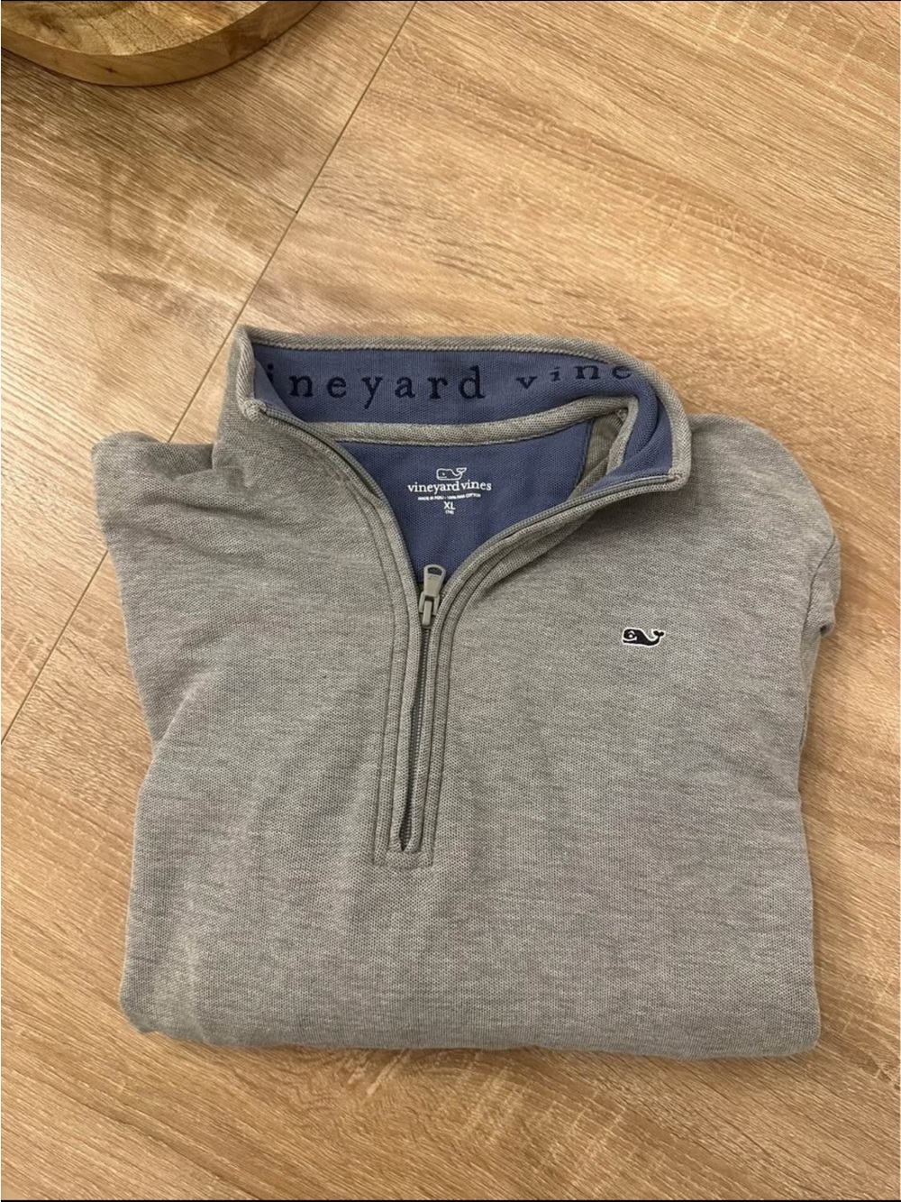 Vineyard Vines Men's Light Gray Quarter-Zip Sweater